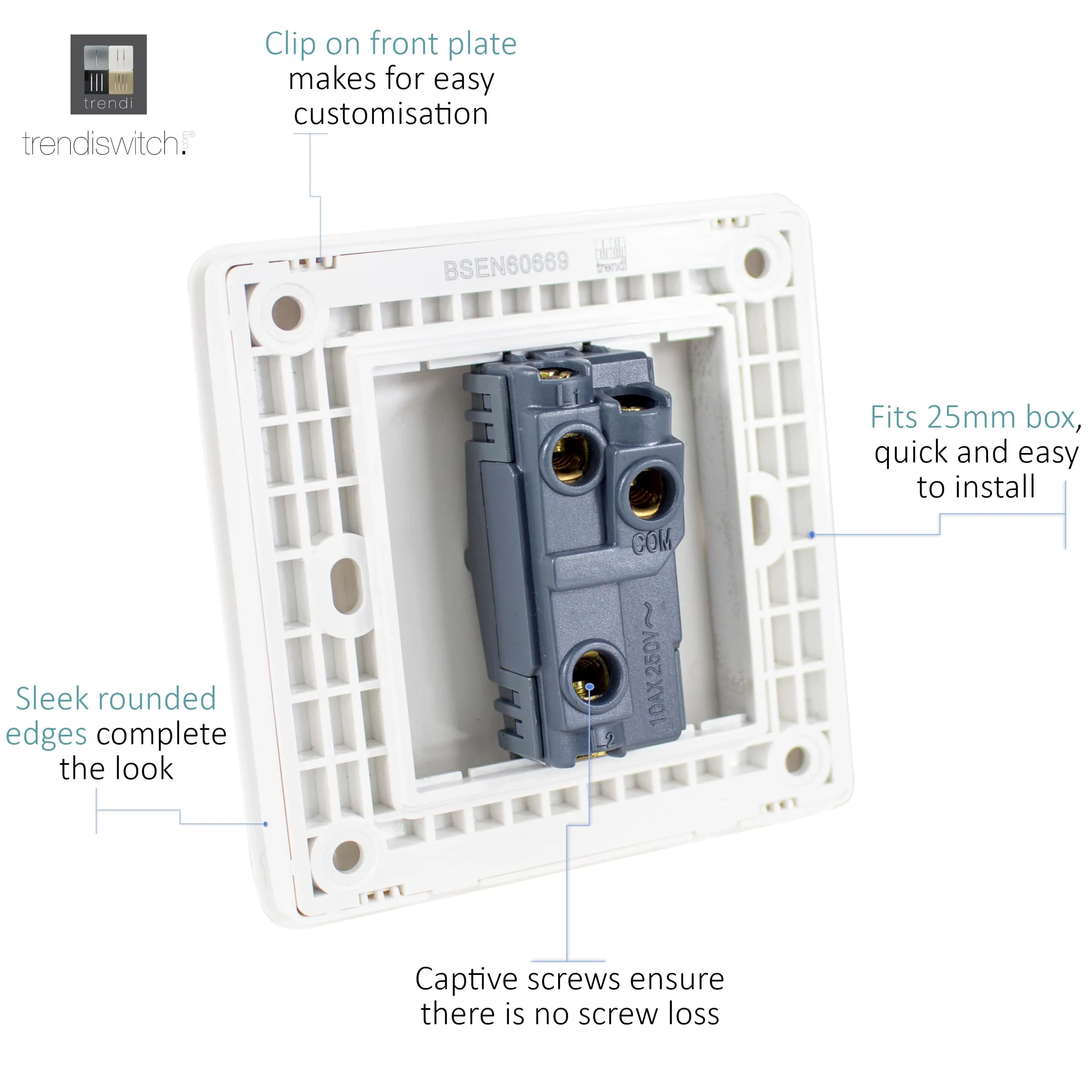 Switches Wiring Accessories Trendi Decorative Screwless